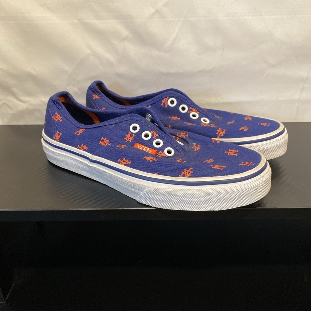 VANS x NY Mets Authentic Shoes  Navy/orange BASEBALL‎ Size Youth 3